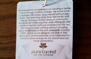 organic sports bra Pure Karma tag cu